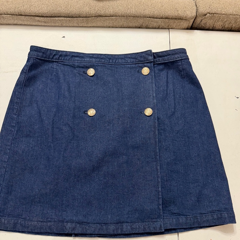 Ann Taylor denim skater skirt